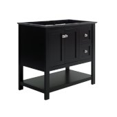  Manchester 36'' Black Traditional Bathroom Vanity Base Cabinet Only, Vanity Base Cabinet: 35-1/5'' W x 20'' D x 34'' H
