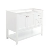  Manchester 42'' White Traditional Bathroom Vanity Base Cabinet Only, Vanity Base Cabinet: 41-4/5'' W x 20'' D x 34'' H