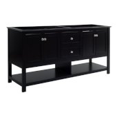  Manchester 72'' Black Traditional Double Sink Bathroom Vanity Base Cabinet Only, Vanity Base Cabinet: 71-1/5'' W x 20'' D x 34'' H