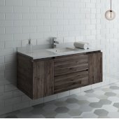  Formosa 48'' Wall Hung Modern Bathroom Vanity Base Cabinet w/ Top & Sink, Base Cabinet: 48'' W x 20-3/8'' D x 20-5/16'' H