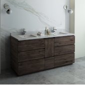  Formosa 70'' Floor Standing Double Sink Modern Vanity Base Cabinet, 70'' W x 20'' D x 34-1/8'' H