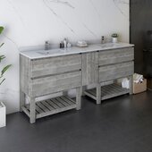  Formosa 72'' Floor Standing Open Bottom Double Sink Modern Bathroom Vanity Base Cabinet w/ Top & Sinks in Ash, Base Cabinet: 72'' W x 20-3/8'' D x 34-7/8'' H