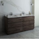  Formosa 70'' Floor Standing Double Sink Modern Vanity Base Cabinet, 70'' W x 20'' D x 34-1/8'' H, 6 Drawers