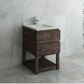  Formosa 24'' Floor Standing Open Bottom Modern Bathroom Vanity Base Cabinet w/ Top & Sink, Base Cabinet: 24'' W x 20-3/8'' D x 34-7/8'' H