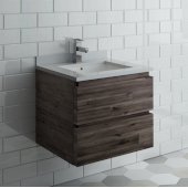  Formosa 30'' Wall Hung Modern Bathroom Vanity Base Cabinet w/ Top & Sink, Base Cabinet: 30'' W x 20-3/8'' D x 20-5/16'' H