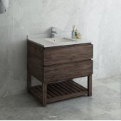  Formosa 36'' Floor Standing Open Bottom Modern Bathroom Vanity Base Cabinet w/ Top & Sink, Base Cabinet: 36'' W x 20-3/8'' D x 34-7/8'' H