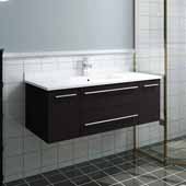  Lucera 42'' Espresso Wall Hung Modern Bathroom Vanity Base Cabinet w/ Top & Undermount Sink, Vanity: 42''W x 20-2/5''D x 15-4/5''H