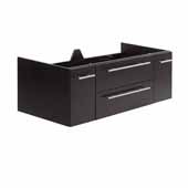  Lucera 48'' Espresso Wall Hung Double Undermount Sink Modern Bathroom Vanity Base Cabinet Only, 47-1/5''W x 20''D x 15''H