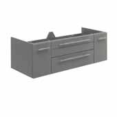  Lucera 48'' Gray Wall Hung Double Undermount Sink Modern Bathroom Vanity Base Cabinet Only, 47-1/5''W x 20''D x 15''H