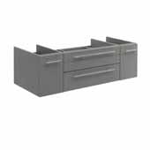  Lucera 48'' Gray Wall Hung Double Vessel Sink Modern Bathroom Vanity Base Cabinet Only, 47-1/5''W x 20''D x 15''H