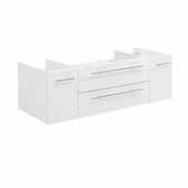  Lucera 48'' White Wall Hung Double Vessel Sink Modern Bathroom Vanity Base Cabinet Only, 47-1/5''W x 20''D x 15''H