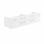  Lucera 60'' White Wall Hung Double Undermount Sink Modern Bathroom Vanity Base Cabinet Only, 59-1/5''W x 20''D x 15''H