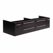  Lucera 72'' Espresso Wall Hung Double Undermount Sink Modern Bathroom Vanity Base Cabinet Only, 71-1/5''W x 20''D x 15''H