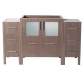  Torino 54'' Gray Oak Modern Vanity Base Cabinets, 53-3/4'' W x 17-3/4'' D x 33-3/4'' H