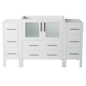  Torino 54'' White Modern Vanity Base Cabinets, 53-3/4'' W x 17-3/4'' D x 33-3/4'' H
