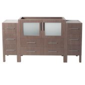  Torino 60'' Gray Oak Modern Vanity Base Cabinets, 59-1/2'' W x 17-3/4'' D x 33-3/4'' H