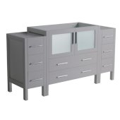  Torino 60'' Gray Modern Bathroom Vanity Cabinets, 59-1/2'' W x 17-3/4'' D x 33-3/4'' H