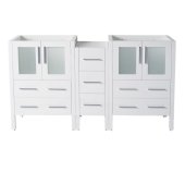  Torino 60'' White Modern Vanity Base Cabinets, 59-1/2'' W x 17-3/4'' D x 33-3/4'' H