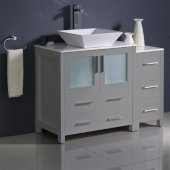  Torino 42'' Gray Modern Bathroom Vanity Cabinets w/ Top & Vessel Sink, 42'' W x 18-1/8'' D x 35-5/8'' H