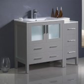 Torino 42'' Gray Modern Bathroom Vanity Cabinets w/ Integrated Sink, 42'' W x 18-1/8'' D x 33-3/4'' H