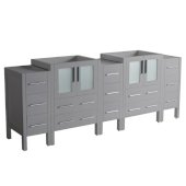  Torino 84'' Gray Modern Bathroom Vanity Cabinets, 83-1/2'' W x 17-3/4'' D x 33-3/4'' H
