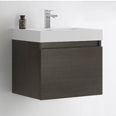  Nano Gray Oak 23-2/5'' Wide Modern Bathroom Cabinet w/ Integrated Sink