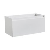  Mezzo 36'' White Wall Hung Modern Bathroom Vanity Base Cabinet, 35-3/16'' W x 18-3/4'' D x 17-5/8'' H