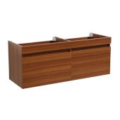  Mezzo 48'' Teak Wall Hung Double Sink Modern Bathroom Vanity Base Cabinet, 47'' W x 18-3/4'' D x 17-5/8'' H