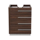  Livello 24'' Walnut Modern Vanity Base Cabinet, 23-3/8'' W x 18-5/8'' D x 29-1/2'' H