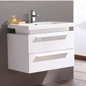  Medio White 31-2/5'' Wide Modern Bathroom Cabinet w/ Vessel Sink