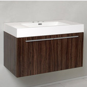  Vista Walnut 36'' Wide Modern Bathroom Cabinet w/ Countertop/Integrated Sink, 35-3/8'' W x 18-3/4'' D x 21-3/4'' H