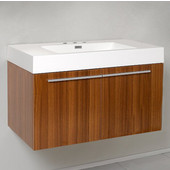  Vista Teak 36'' Wide Modern Bathroom Cabinet w/ Countertop/Integrated Sink, 35-3/8'' W x 18-3/4'' D x 21-3/4'' H