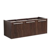  Vista 48'' Walnut Wall Hung Modern Bathroom Vanity Base Cabinet, 47'' W x 18-3/4'' D x 17-5/8'' H