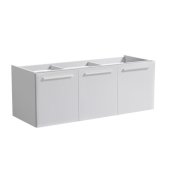  Vista 48'' White Wall Hung Double Sink Modern Bathroom Cabinet, Base Only, Overall Dimensions: 47-5/16'' W x 18-7/8'' D x 17-5/8'' H