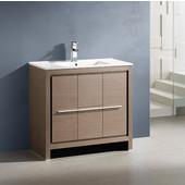  Allier 36'' Wide Gray Oak Modern Bathroom Cabinet w/ Sink