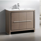  Allier 40'' Wide Gray Oak Modern Bathroom Cabinet w/ Sink