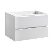  Valencia 30'' Glossy White Wall Hung Modern Bathroom Cabinet , Vanity Base: 30'' W x 19'' D x 19-11/16'' H