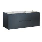  Valencia 48'' Dark Slate Gray Wall Hung Single Sink Modern Bathroom Cabinet , Vanity Base: 48'' W x 19'' D x 19-11/16'' H
