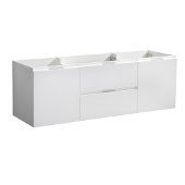  Valencia 48'' Glossy White Wall Hung Single Sink Modern Bathroom Cabinet , Vanity Base: 48'' W x 19'' D x 19-11/16'' H