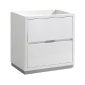  Valencia 30'' Glossy White Free Standing Modern Bathroom Cabinet , Vanity Base: 30'' W x 19'' D x 30'' H