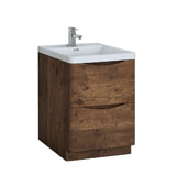  Tuscany 24'' Freestanding Single Bathroom Vanity Cabinet with Integrated Sink in Rosewood Finish, 23-7/10'' W x 18-9/10'' D x 33-1/2'' H