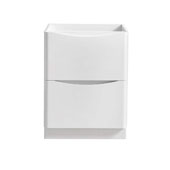 Tuscany 24'' Freestanding Single Bathroom Vanity Cabinet in Glossy White Finish, 23-1/2'' W x 18-4/5'' D x 31-1/2'' H