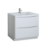  Tuscany 36'' Freestanding Single Bathroom Vanity Cabinet with Integrated Sink in Glossy White Finish, 35-1/2'' W x 18-9/10'' D x 33-1/2'' H