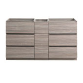  Lazzaro 60'' Freestanding Partitioned Double Bathroom Vanity Cabinet in Gray Wood Finish, 59-1/2'' W x 18-2/5'' D x 34-3/10'' H