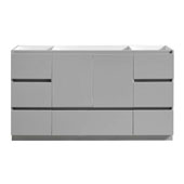  Lazzaro 60'' Freestanding Single Bathroom Vanity Cabinet in Gray Finish, 59-1/10'' W x 18-2/5'' D x 34-3/10'' H