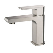  Allaro Single Hole Mount Bathroom Vanity Faucet in Brushed Nickel, Dimensions: 2'' W x 5-45/64'' D x 6-5/16'' H