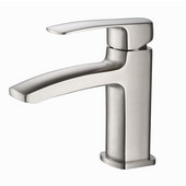  Fiora Single Hole Mount Bathroom Vanity Faucet in Brushed Nickel, Dimensions: 2'' W x 5-45/64'' D x 5-29/32'' H