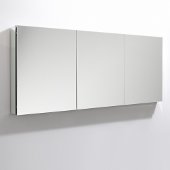  60'' Wide x 36'' Tall Bathroom Medicine Cabinet w/ Mirrors (3 Mirrored Doors), 59'' W x 5'' D x 36'' H