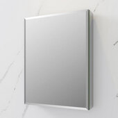  20'' Wide x 26'' Tall Modern Frameless Wall Mounted Bathroom Medicine Cabinet with Beveled Edge, Anodized Aluminum, 19-1/2'' W x 5'' D x 26'' H
