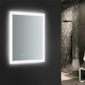  Angelo 24'' Wide x 30'' Tall Bathroom Mirror, Halo Style LED Lighting and Defogger, 24'' W x 1-1/4'' D x 30'' H